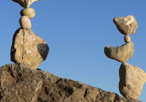 cairn rocks stacked blue sky calm relaxed